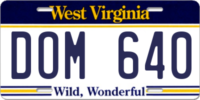 WV license plate DOM640