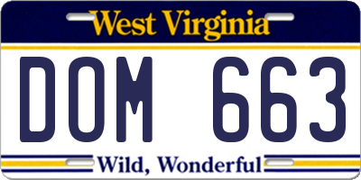 WV license plate DOM663