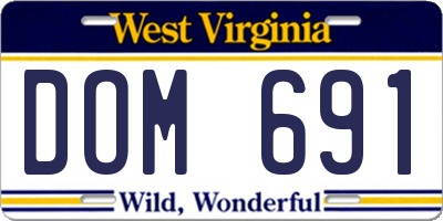 WV license plate DOM691