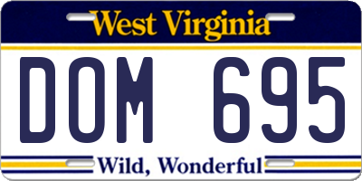 WV license plate DOM695
