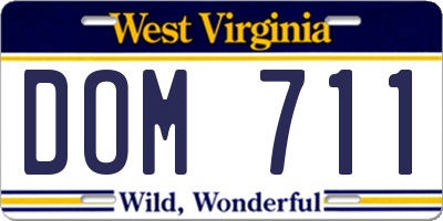 WV license plate DOM711