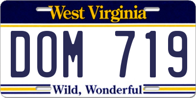 WV license plate DOM719