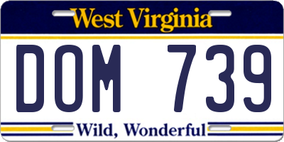 WV license plate DOM739