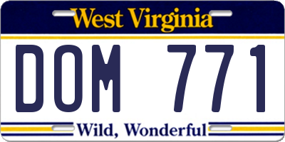 WV license plate DOM771