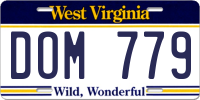 WV license plate DOM779