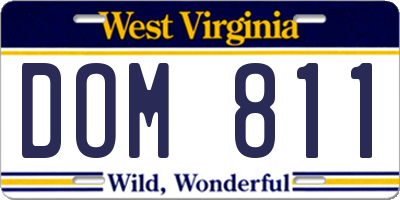 WV license plate DOM811