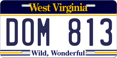 WV license plate DOM813
