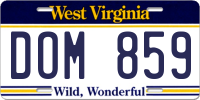 WV license plate DOM859