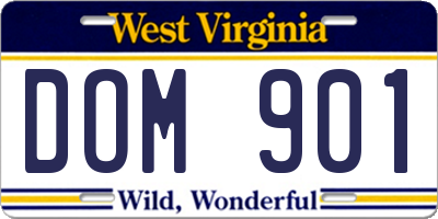 WV license plate DOM901