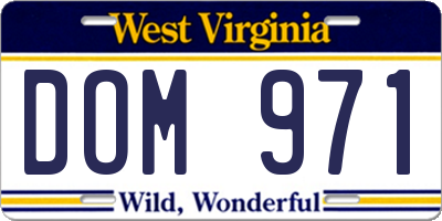 WV license plate DOM971