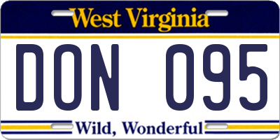 WV license plate DON095