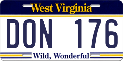 WV license plate DON176