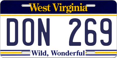 WV license plate DON269
