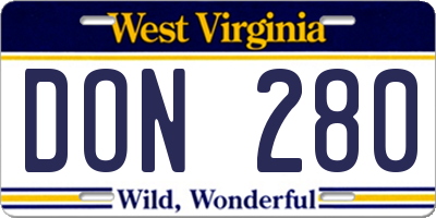 WV license plate DON280
