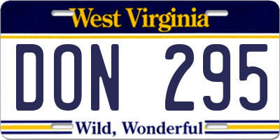 WV license plate DON295