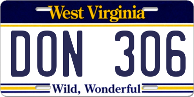 WV license plate DON306