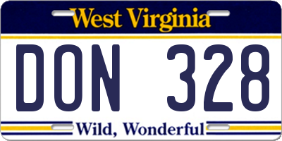 WV license plate DON328