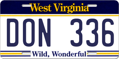 WV license plate DON336