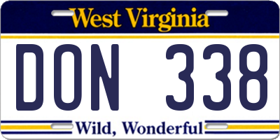 WV license plate DON338