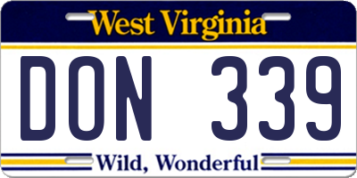 WV license plate DON339
