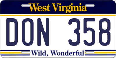 WV license plate DON358