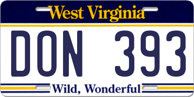 WV license plate DON393