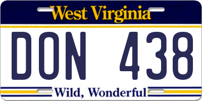 WV license plate DON438