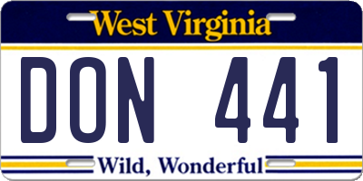 WV license plate DON441