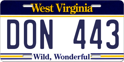 WV license plate DON443