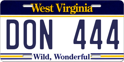 WV license plate DON444