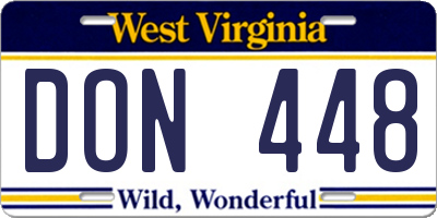 WV license plate DON448