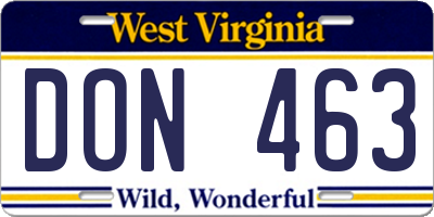 WV license plate DON463
