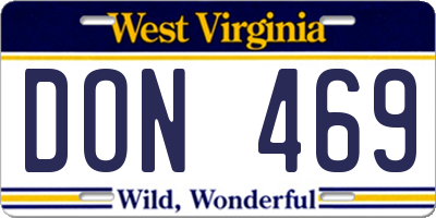 WV license plate DON469