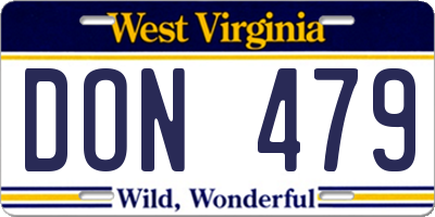 WV license plate DON479