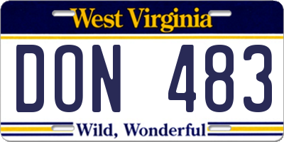 WV license plate DON483