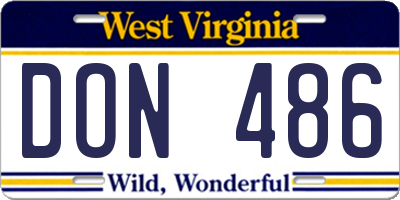 WV license plate DON486