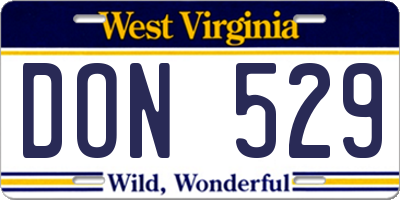 WV license plate DON529