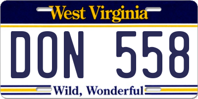 WV license plate DON558