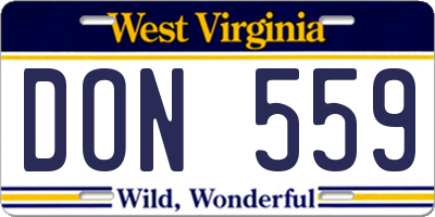 WV license plate DON559