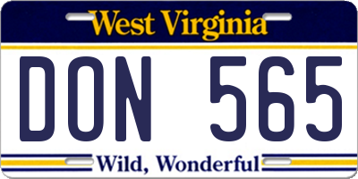 WV license plate DON565