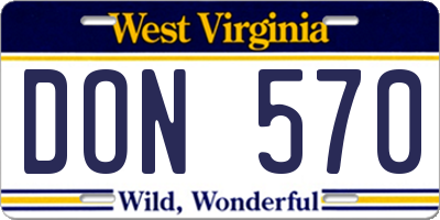 WV license plate DON570