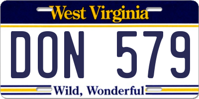 WV license plate DON579