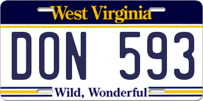 WV license plate DON593