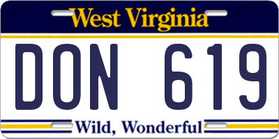 WV license plate DON619