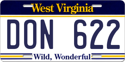 WV license plate DON622