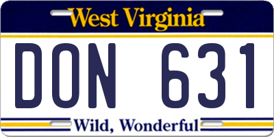 WV license plate DON631