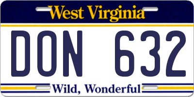 WV license plate DON632