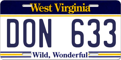 WV license plate DON633