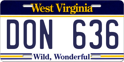 WV license plate DON636