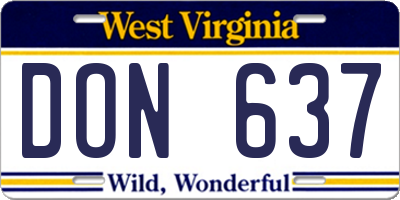 WV license plate DON637